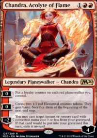 Chandra, acolyte de la flamme - Planeswalker symbol stamped promos