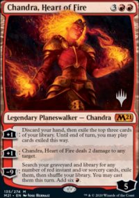 Chandra, cur de feu - Planeswalker symbol stamped promos