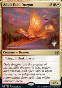 Dragon d'or adulte - Planeswalker symbol stamped promos