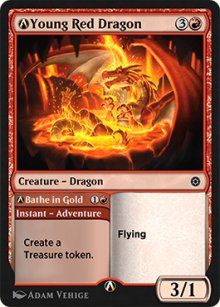 A-Jeune dragon rouge<br>A-Baigner d'ans l'or - MTG Arena: Rebalanced Cards